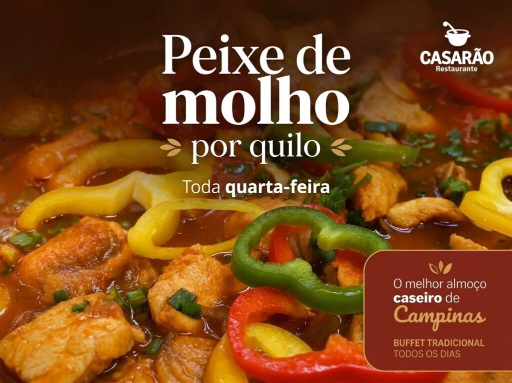 Peixe de molho por quilo toda quarta feira